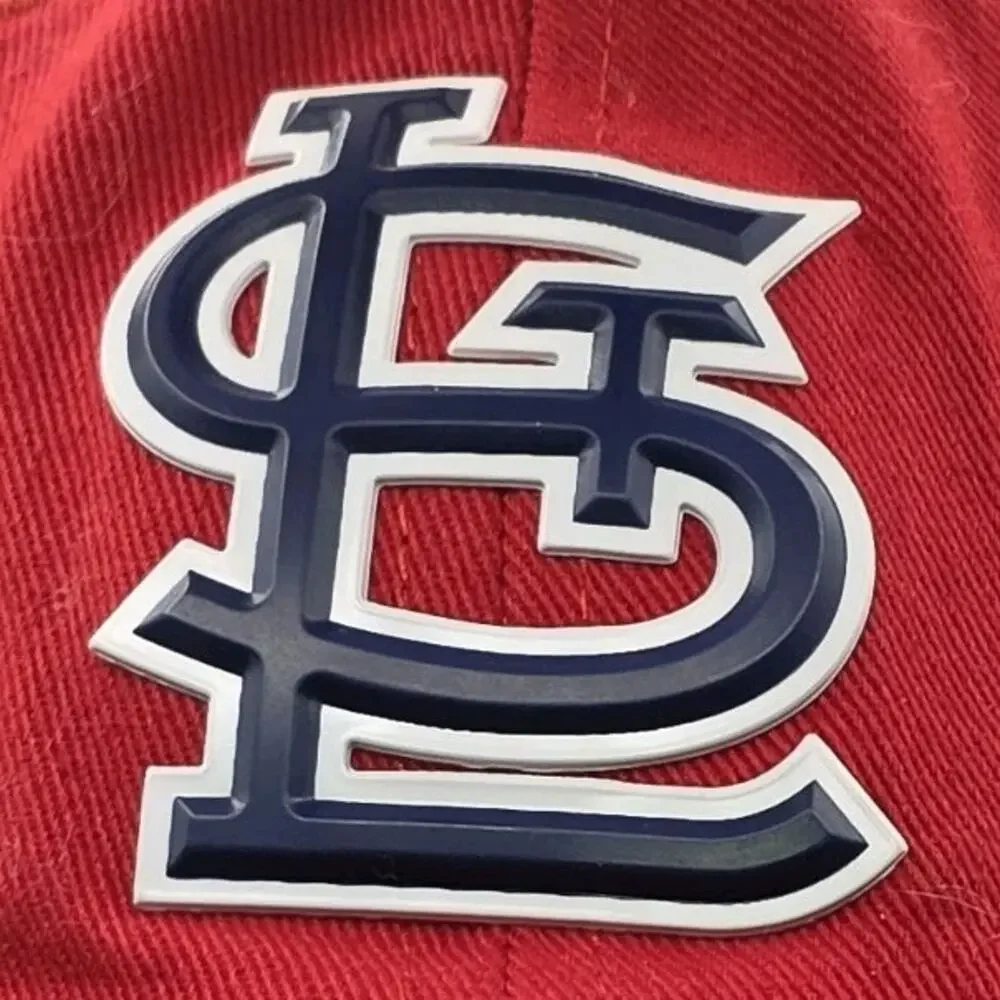 St. Louis Cardinals STL Blue Logo MLB Red Cap Blue‎ Visor Baseball Hat Strapback